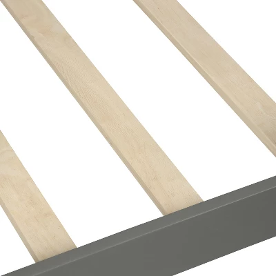 Twin Over Twin Wood Bunk Bed With Roof, Window, Guardrail, Ladder Gray-ModernLuxe - Image 7