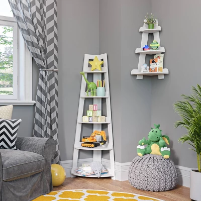 Kids' Corner Ladder Wall Shelf White - RiverRidge Home - Image 3