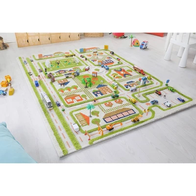 52.5"x71" Traffic Green 3D Play Rug - IVI - Image 4