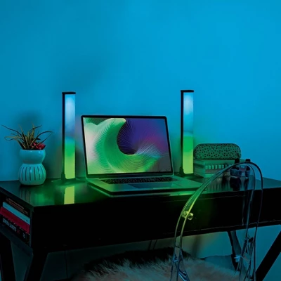 2pk Teen LED Light Bars With Sound React Novelty Table Lamp - West & Arrow