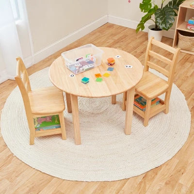 ECR4Kids Three Rung Ladderback Chairs With Storage, 2-Pack - Natural - Image 7