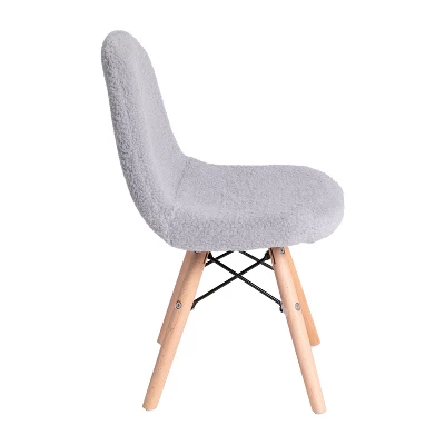 Flash Furniture Zula Kid's Modern Padded Armless Faux Shearling Accent Chair With Beechwood Legs - Image 6