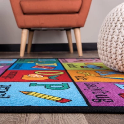 World Rug Gallery Kids Educational Learning Alphabet Non Slip Area Rug - Image 2