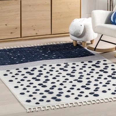 NuLOOM Alena Starry Night High-Low Kids Tasseled Area Rug - Image 8