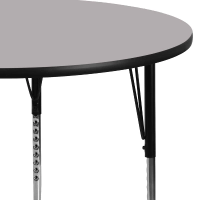 Flash Furniture 48'' Round Thermal Laminate Activity Table - Standard Height Adjustable Legs - Image 3