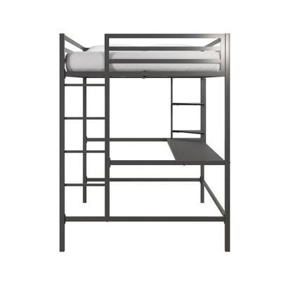 Full Maxwell Metal Loft Bed With Desk & Shelves - Novogratz - Image 4