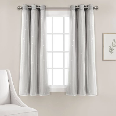 Star Sheer Insulated Grommet Blackout Window Curtain Panel Set - Lush Décor - Image 2