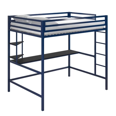 Full Maxwell Metal Loft Bed With Desk & Shelves - Novogratz - Image 6