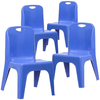 Flash Furniture 4 Pack Plastic Stackable School Chair With Carrying Handle And 11'' Seat Height - Image 12