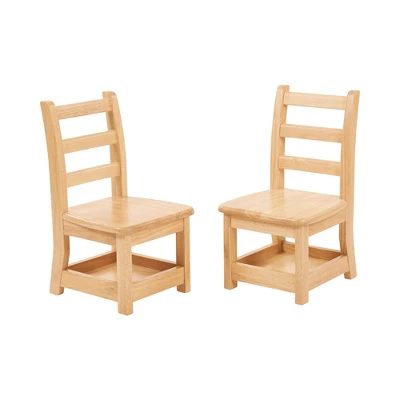 ECR4Kids Three Rung Ladderback Chairs With Storage, 2-Pack - Natural - Image 8