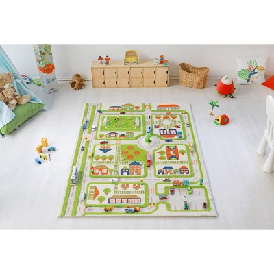 52.5"x71" Traffic Green 3D Play Rug - IVI - Image 3