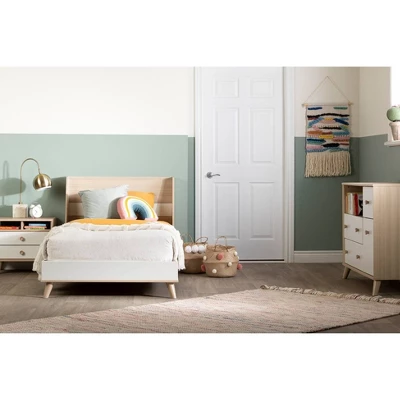 Yodi 2 Drawer Nightstand Soft Elm/White - South Shore - Image 3