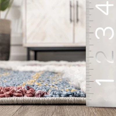 Gillian Mosaic High/Low Kids Tassel Area Rug - Image 2