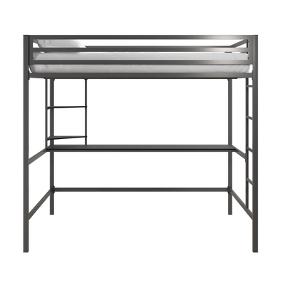 Full Maxwell Metal Loft Bed With Desk & Shelves - Novogratz - Image 2