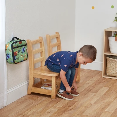 ECR4Kids Three Rung Ladderback Chairs With Storage, 2-Pack - Natural - Image 5