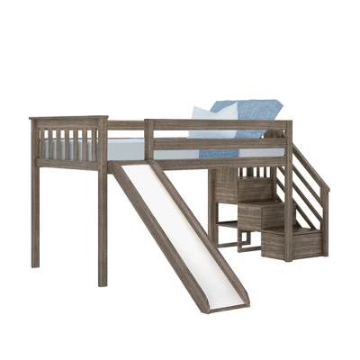 Max & Lily Twin Low Loft Bed With Stairs And Slide - Image 7