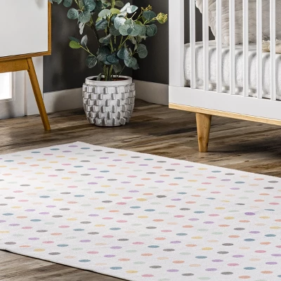 NuLOOM Larissa Machine Washable Kids Polka Dot Area Rug - Image 8