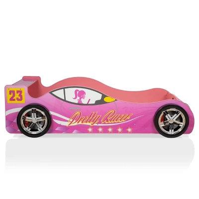 Twin Naglin Racing Car Bed With Led Headlight Pink - HOMES: Inside + Out - Image 11