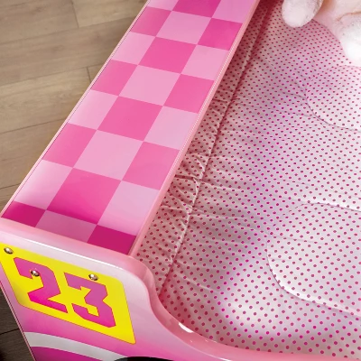 Twin Naglin Racing Car Bed With Led Headlight Pink - HOMES: Inside + Out - Image 9