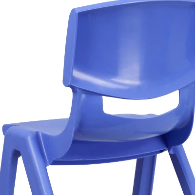 Flash Furniture 4 Pack Blue Plastic Stackable School Chair With 15.5'' Seat Height - Image 5