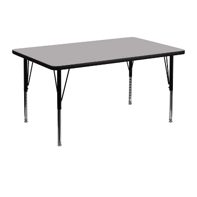 Flash Furniture 30''W X 48''L Rectangular Thermal Laminate Activity Table - Height Adjustable Short Legs - Image 3