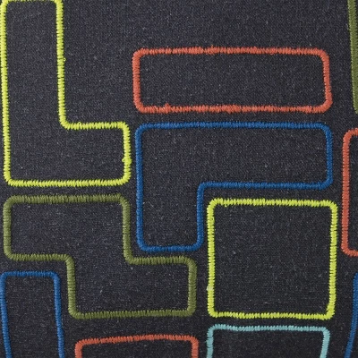 Teen Canvas Embroidered Throw Pillow Yellow/Gray/Blue - Makers Collective - Image 2