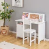 Costway Kids Desk And Chair Set Study Writing Workstation With Bookshelf & Bulletin Board
