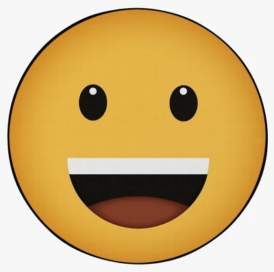 Deerlux Emoji Style Round Funny Smiley Face Kids Area Rug, Grinning Emoji Rug - Image 2
