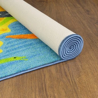 KC CUBS Boy & Girl Kids Dinosaur Dino Car Vehicle Traffic Road Educational Learning & Game Play Nursery Bedroom Classroom Rug Carpet - Image 9