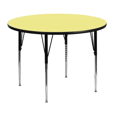 Flash Furniture 48'' Round Thermal Laminate Activity Table - Standard Height Adjustable Legs - Image 9