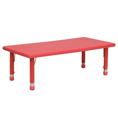Flash Furniture 24"W X 48"L Rectangular Plastic Height Adjustable Activity Table - Image 11