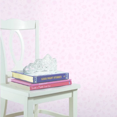 Disney Princess Glitter Icons Peel And Stick Wallpaper Pink - RoomMates - Image 3