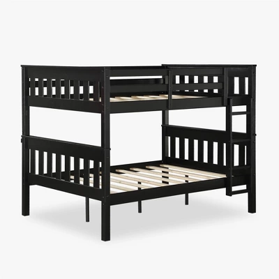 Full Over Full Petty Wood Bunk Bed With USB Port - Room & Joy