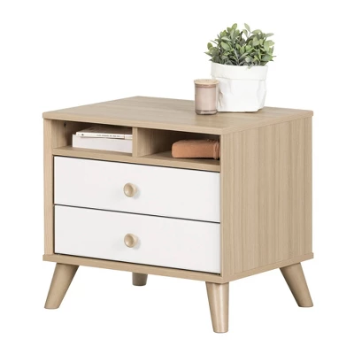 Yodi 2 Drawer Nightstand Soft Elm/White - South Shore - Image 10