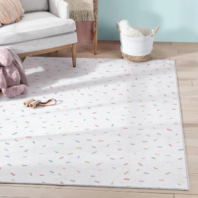Well Woven Rainbow Sprinkles Apollo Kids Collection Multi Color Area Rug