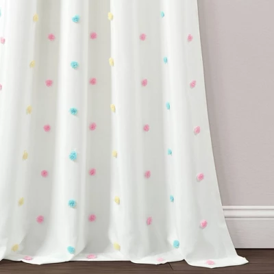 42"x84" Kids' Rainbow Tufted Dot Single Window Curtain Panel - Lush Décor - Image 3