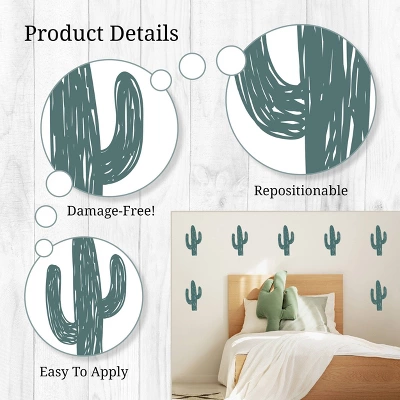 Cactus Wall Decor - Decalcomania - Image 3