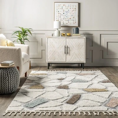 Zende Colorful Stones Kids Tassel Area Rug - Image 7