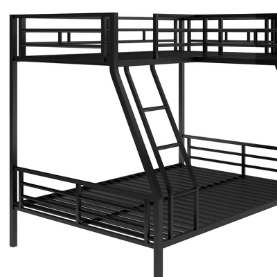 Twin Over Full Metal Bunk Bed With Twin Size Loft Bed And Desk, Black - ModernLuxe - Image 9