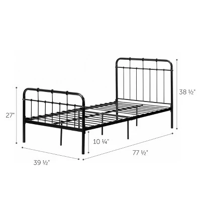 Vito Metal Complete Bed Pure Black - South Shore - Image 8