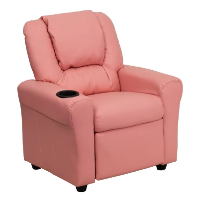 Emma And Oliver Contemporary Kids Recliner With Cup Holder And Headrest - Image 16