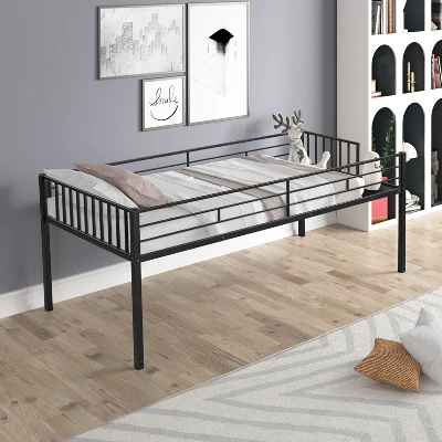 Twin Over Twin Metal Triple Bunk Bed With Ladder-ModernLuxe