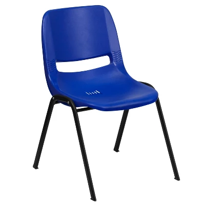 Emma And Oliver Ergonomic Kid's Shell Stack Chair - 12" Seat Daycare Home School - Image 11