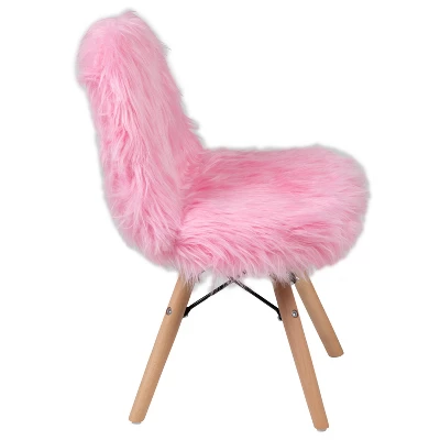Emma And Oliver Kids Shaggy Dog Accent Chair - Desk Chair - Playroom Chair - Image 9