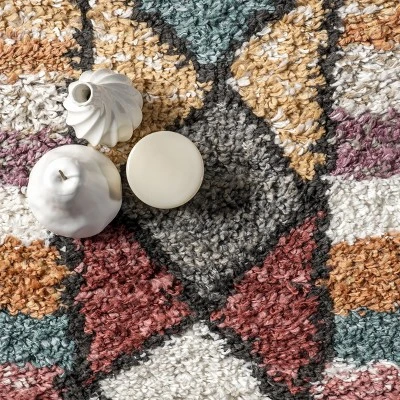 Aidan Diamond Striped Kids Shag Area Rug - Image 5