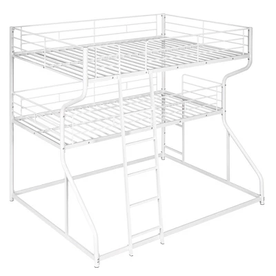 Full XL Over Twin XL Over Queen Size Metal Triple Bunk Bed With Ladder-ModernLuxe - Image 4