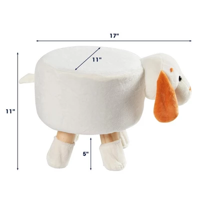 Cheer Collection Kids Mini Padded Footstool With Solid Wooden Legs - Image 2