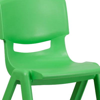 Flash Furniture 2 Pack Green Plastic Stackable School Chair With 15.5" Seat Height - Image 4
