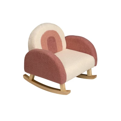 Upholstered Rocking Chair Pink/White - Gift Mark - Image 3