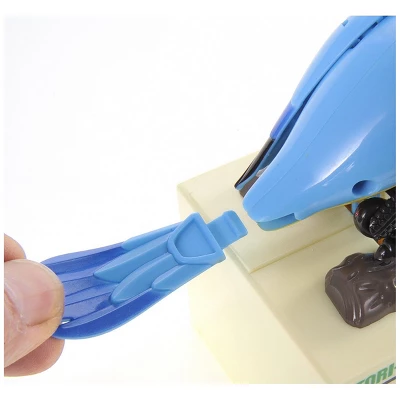 Insten Parrot Piggy Bank Robotic Coin Munching Toy Money Box, Blue, 6.6x6.5 Inches